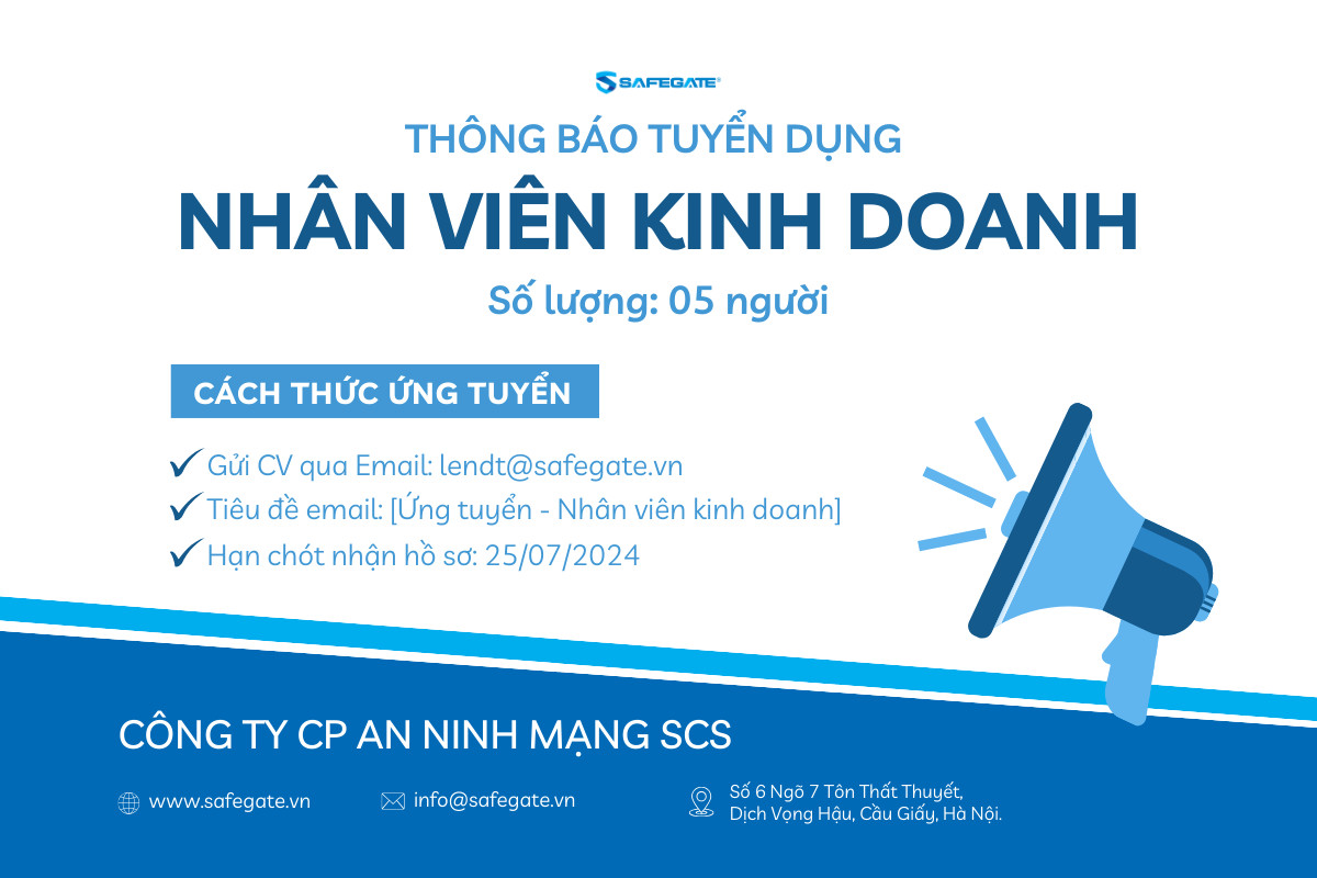 THÔNG BÁO TUYỂN DỤNG NHÂN VIÊN KINH DOANH